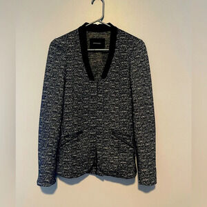 Madison Scotch Navy Multi colour open front Blazer size Small